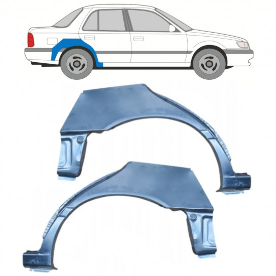 Takalokasuoja korjaussarja varten Nissan Sunny N14 1991-1994 / Vasen+Oikea / Sarja 11054