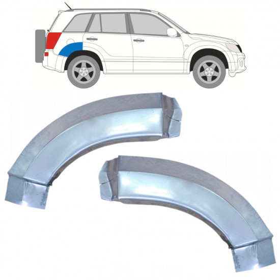 Takalokasuoja korjaussarja takaosa varten Suzuki Grand Vitara 2005-2012 / Vasen+Oikea / Sarja 9888
