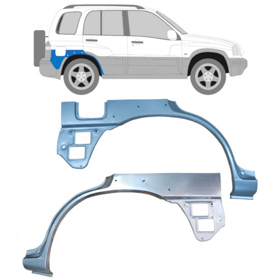 Takalokasuojan korjauspaneeli aukolla varten Suzuki Grand Vitara 1997-2005 / Vasen+Oikea / Sarja 9171