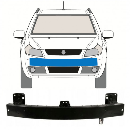 Etupuskurin vahvike varten Fiat Sedici Suzuki Sx4 2006-2013 8837