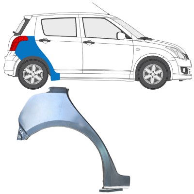 Takalokasuoja korjaussarja varten Suzuki Swift 2005-2010 / Oikea 16256