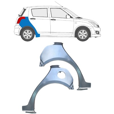 Takalokasuoja korjaussarja varten Suzuki Swift 2005-2010 / Vasen+Oikea / Sarja 16258