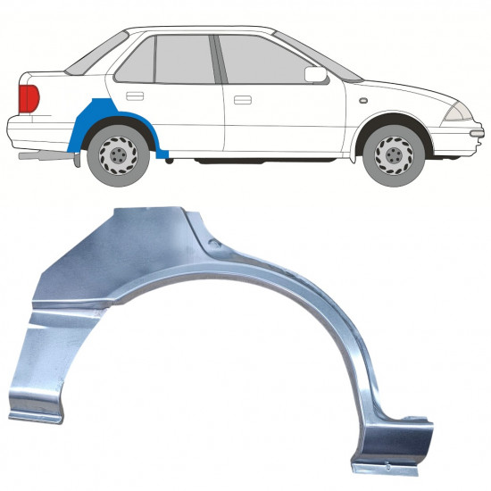 Takalokasuoja korjaussarja varten Suzuki Swift 1988-2004 / Oikea / SEDAN 12767