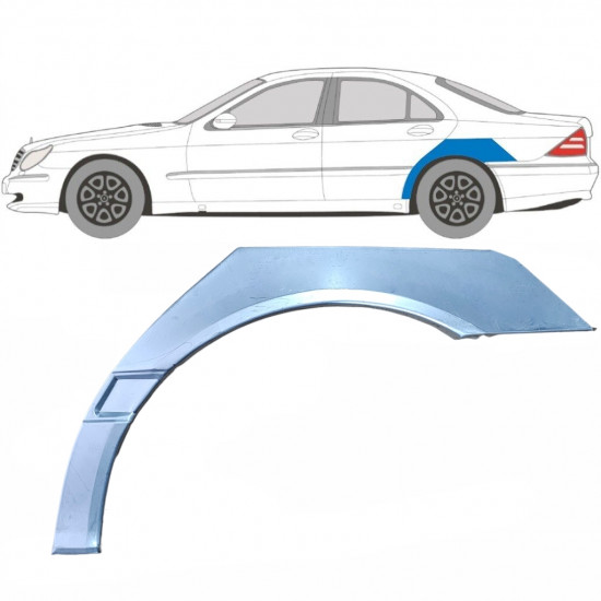 Takalokasuoja korjaussarja varten Mercedes S-class 1998-2005 / Vasen 5099