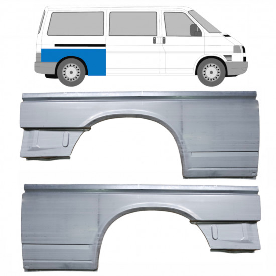 Takalokasuoja korjaussarja varten VW Transporter T4 1990-2003 / LWB / Vasen+Oikea / Sarja 10652