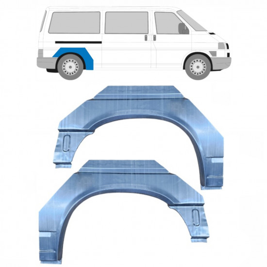 Takalokasuoja korjaussarja varten VW Transporter T4 1990-2003 / LWB / Vasen+Oikea / Sarja 9445