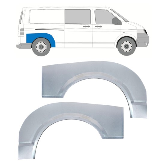 Takalokasuoja korjaussarja varten Volkswagen Transporter T5 2003-2015 / Vasen+Oikea / Sarja 16372