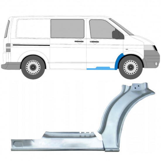 Kynnyksen ja etulokasuojan korjauspaneeli varten Volkswagen Transporter T5 2003-2015 / Oikea / Sarja 12636