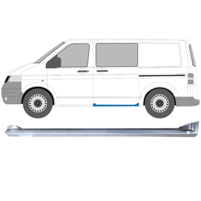 Sivuoven koko kynnys varten Volkswagen Transporter T5 2003-2015 / Vasen 16976