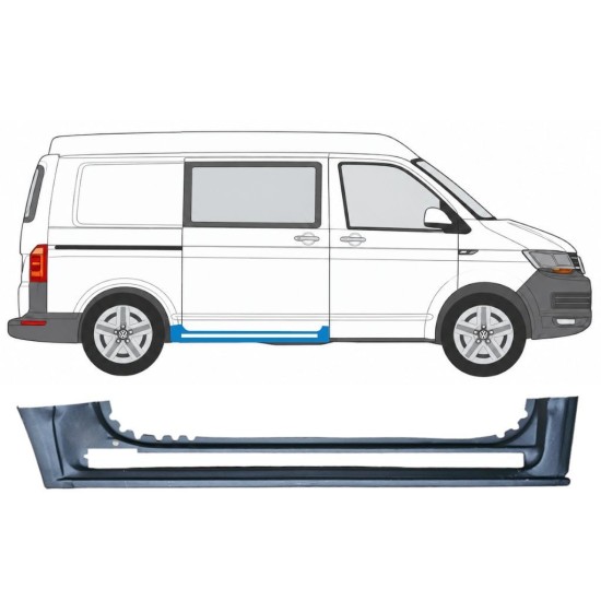 Sivuoven kynnysprofiili varten Volkswagen Transporter T6 2015-2024 / Oikea 17113