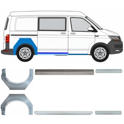 Kynnyspelti + takalokasuojan korjaussarja varten Volkswagen Transporter T6 2015-2024 17137