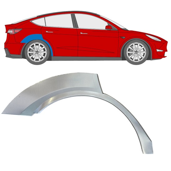 Takalokasuoja korjaussarja varten Tesla Model Y 2020- / Oikea 16376