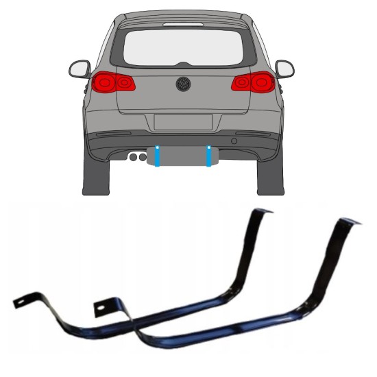 Polttoainetankin kiinnityspanta varten Volkswagen Tiguan 2007-2016 14954 Polttoainetankin kiinnityspanta varten Volkswagen Tiguan 2007-2016 14954