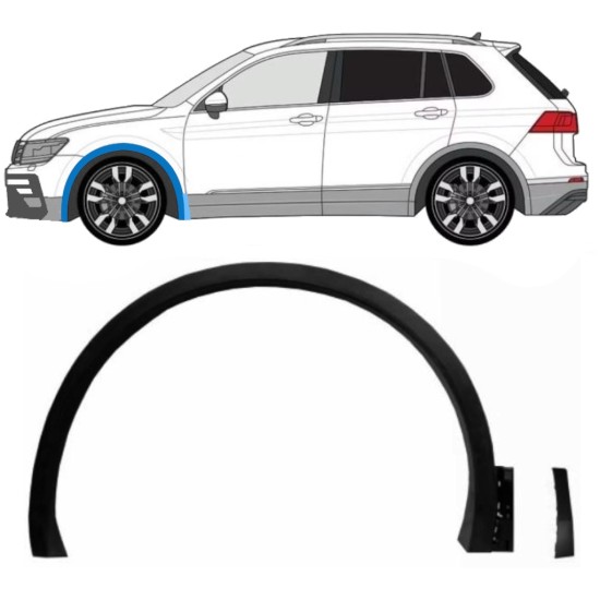 Lokasuojan muovikaaret varten Volkswagen Tiguan 2016-2024 R-Line / Vasen / Sarja 14853