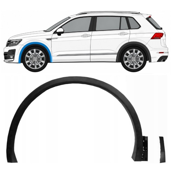 Lokasuojan muovikaaret varten Volkswagen Tiguan 2016-2020 R-Line / Vasen / Sarja 14853