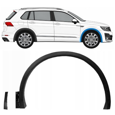 Lokasuojan muovikaaret varten Volkswagen Tiguan 2016-2020 R-Line / Oikea / Sarja 14848