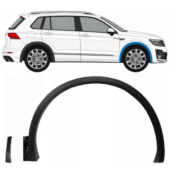 Lokasuojan muovikaaret varten Volkswagen Tiguan 2016-2020 R-Line / Oikea / Sarja 14848