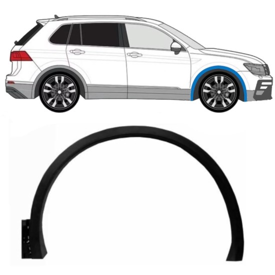 Lokasuojan muovikaaret varten Volkswagen Tiguan 2016-2024 R-Line / Oikea 14861