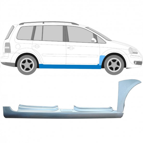 Kynnyksen ja etulokasuojan korjauspaneeli varten VW Touran 2003-2010 / Oikea 11164