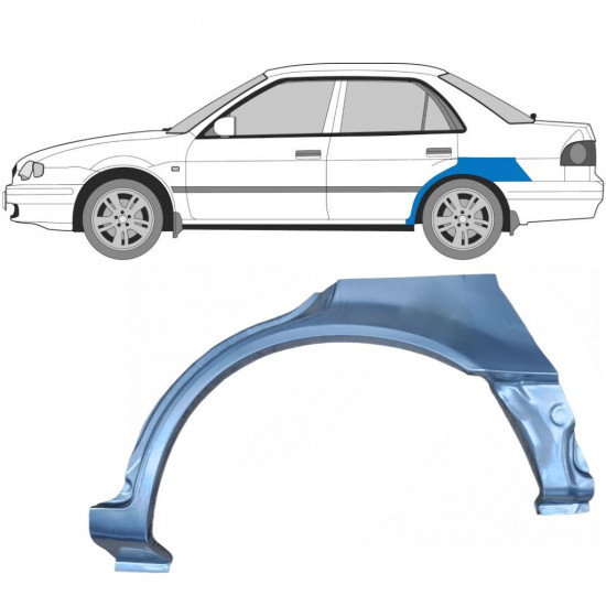 Takalokasuoja korjaussarja varten Toyota Corolla 1997-2002 / Vasen 9061