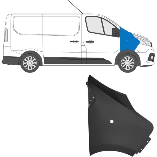 Etulokasuoja varten Renault Trafic 2014- 2014-2021 / Oikea 17101