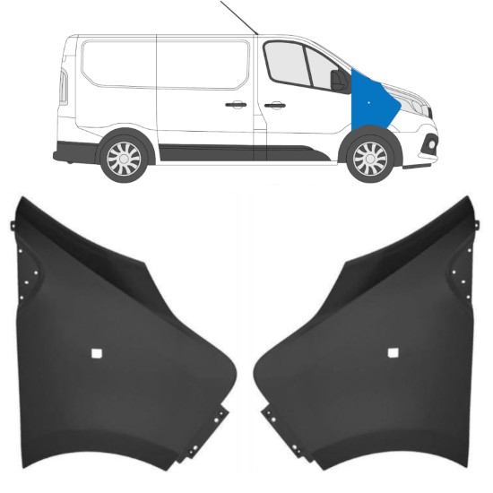 Etulokasuoja varten Renault Trafic 2014- 2014-2021 / Vasen+Oikea / Sarja 17103