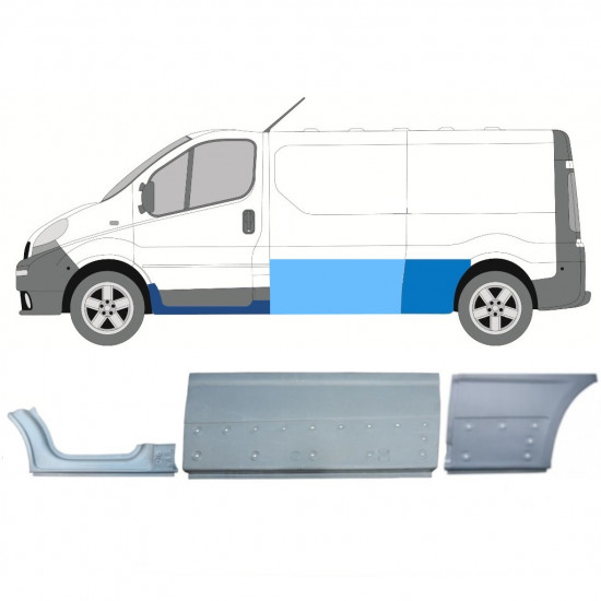 Korjauspaneeli aseta varten Renault Trafic Opel Vivaro 2001-2014 / LWB / Vasen /  11107