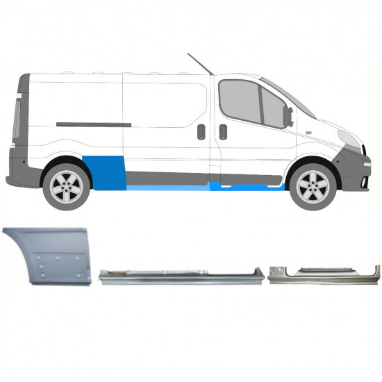 Korjauspaneeli aseta varten Renault Trafic Opel Vivaro 2001-2014 / LWB / Oikea /  11104