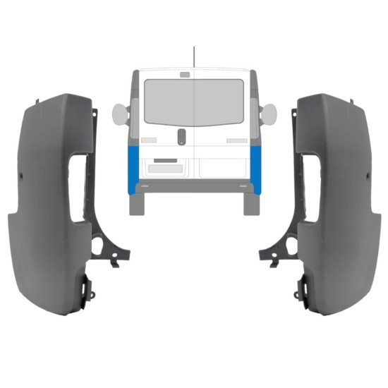 Takapuskurin kulma varten Renault Trafic 2001-2014 / Vasen+Oikea / Sarja 9944