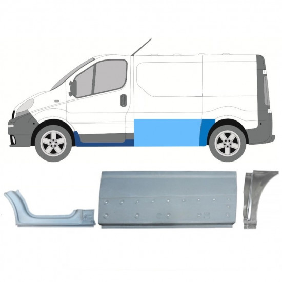 Korjauspaneeli aseta varten Renault Trafic Opel Vivaro 2001-2014 / SWB / Vasen /  11232