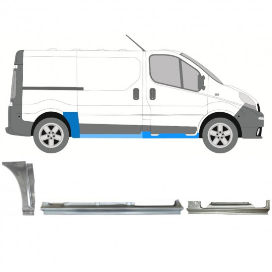 Korjauspaneeli aseta varten Renault Trafic Opel Vivaro 2001-2014 / SWB / Oikea /  11228