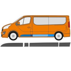 Sivulista Koristelista varten Renault Trafic 2014- / Vasen / Sarja 11255