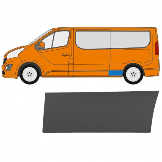 Sivulista Koristelista varten Renault Trafic 2014- / LWB / Vasen 11253