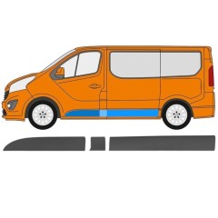 Sivulista Koristelista varten Opel Vivaro 2014-2019 / Vasen / Sarja 13327