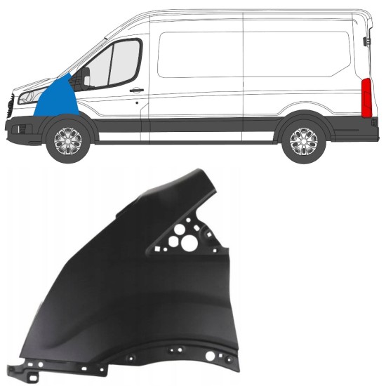 Etulokasuoja varten Ford Transit 2014- 2014-2019 / Vasen 17093