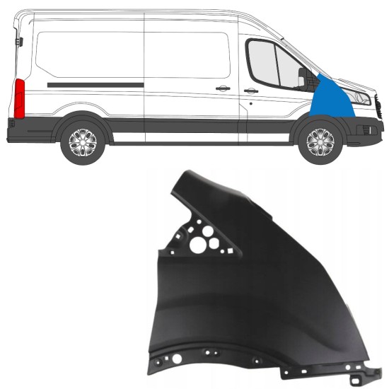 Etulokasuoja varten Ford Transit 2014- 2014-2019 / Oikea 17092