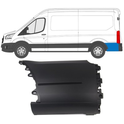 Takalokasuojan koristelista varten Ford Transit 2014- / Vasen 14671