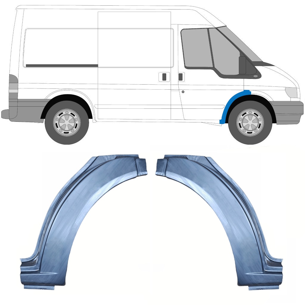 Etulokasuojan Korjauspelti Varten Ford Transit 2000-2013 / Vasen+Oikea / Sarja 10388