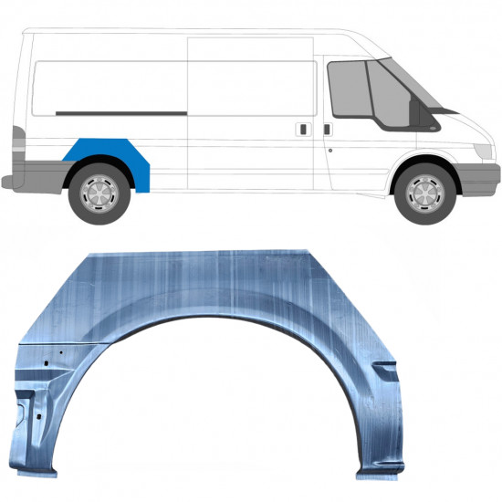 Takalokasuoja korjaussarja varten Ford Transit 2000- / MWB / LWB / Oikea 7158