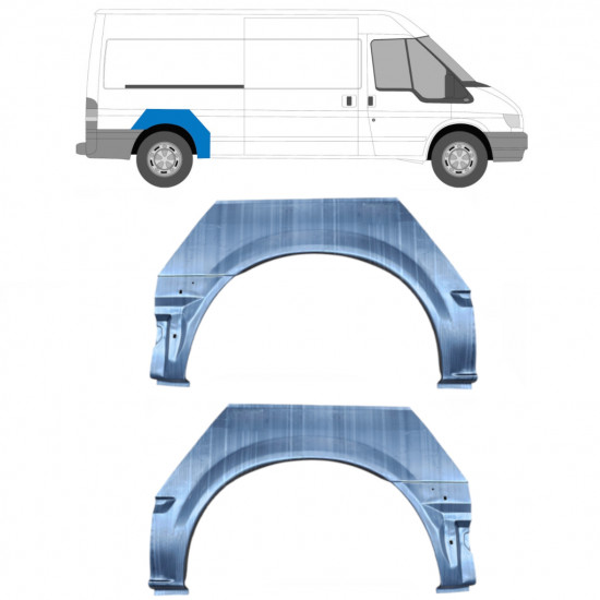 Takalokasuoja korjaussarja varten Ford Transit 2000- / Vasen+Oikea / Sarja 9590