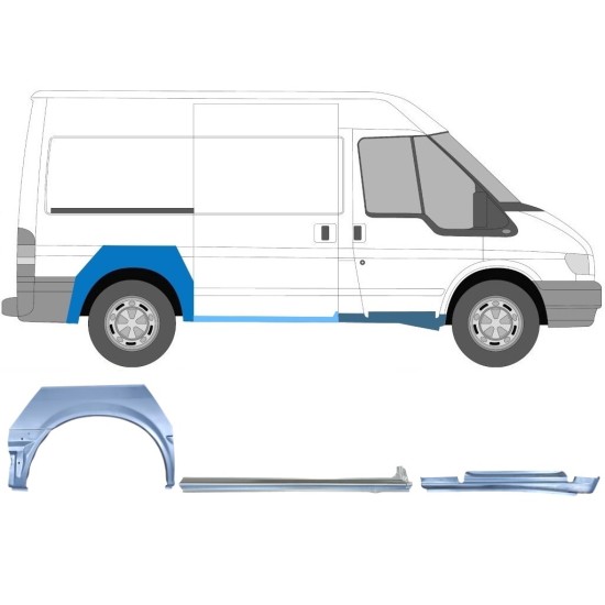 Korjauspaneeli aseta varten Ford Transit 2000-2013  / SWB / Oikea /  12432