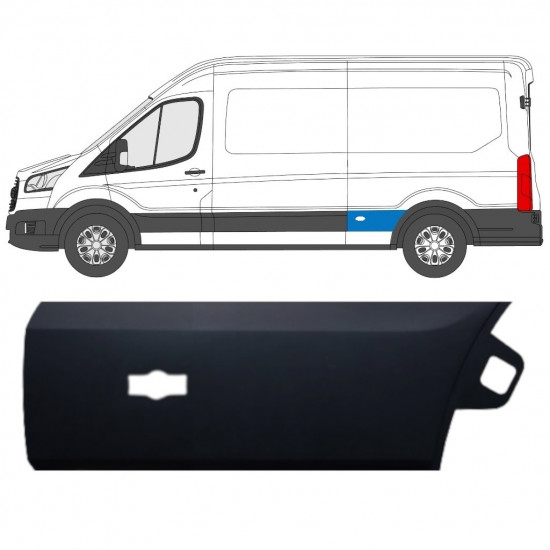 Takalokasuojan sivulista varten Ford Transit 2014-  / LWB / Vasen 11689