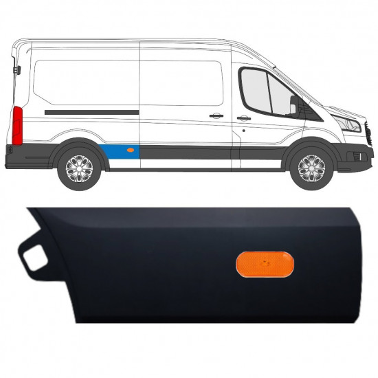 Takalokasuojan sivulista varten Ford Transit 2014-  / LWB / Oikea 11690