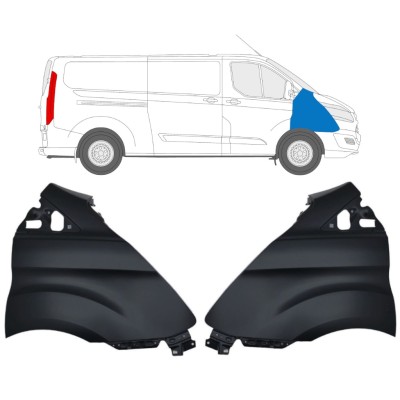 Etulokasuoja varten Ford Transit Custom 2013-2017 / Vasen+Oikea / Sarja 17097