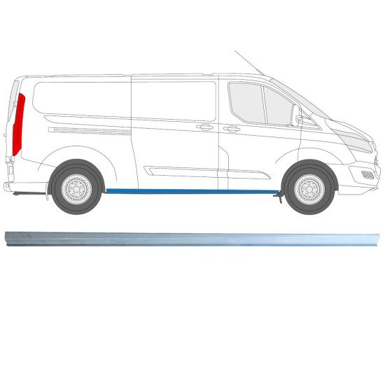 Kynnyspelti korjauspaneeli alempi osa varten Ford Transit Custom 2013-2023 / Oikea 16894