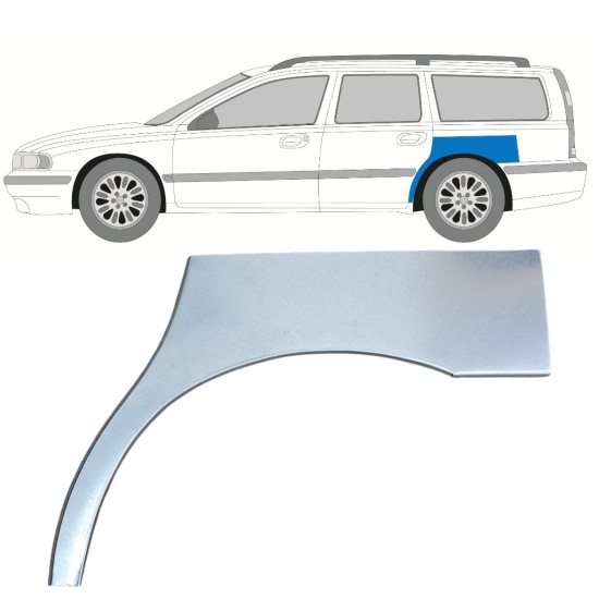 Takalokasuoja korjaussarja varten Volvo S70 V70 2000-2007 / Vasen 17212
