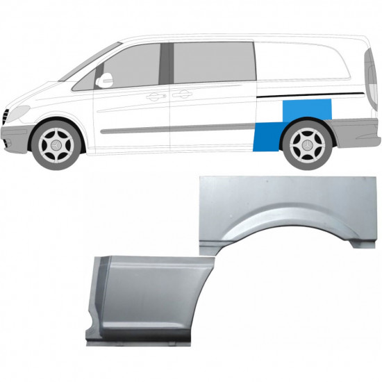 Takalokasuoja korjaussarja varten Mercedes Vito 2003-2010 / Vasen / Sarja 9276