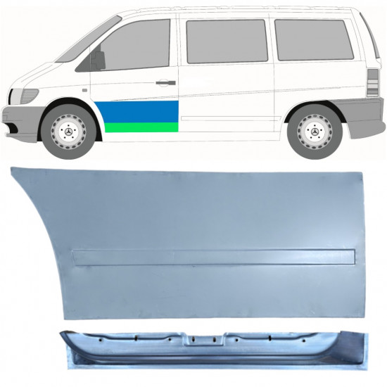 Sisäinen ja ulkoinen etuoven korjauspaneeli varten Mercedes Vito 1996-2003 / Vasen / Sarja 12017