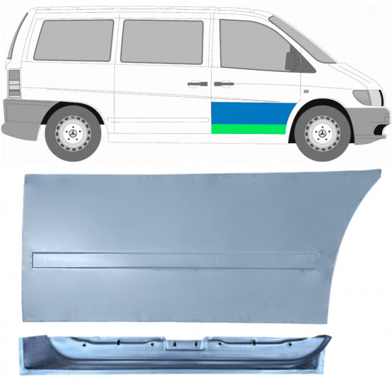 Sisäinen ja ulkoinen etuoven korjauspaneeli varten Mercedes Vito 1996-2003 / Oikea / Sarja 12016