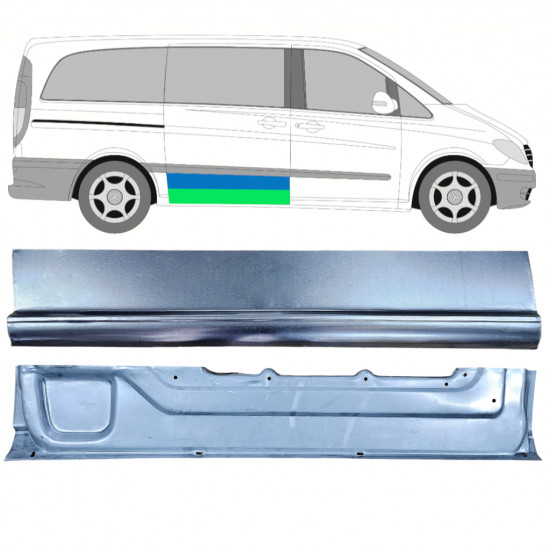 Sisäinen ja ulkoinen Liukuoven korjauspaneeli varten Mercedes Vito 2003-2014 / Oikea / Sarja 12046